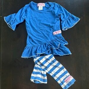 Blue and White Sporty Matching Set with Clean Lines